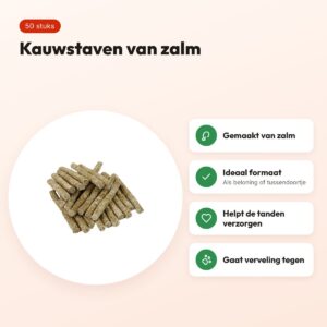 I Am zalmsticks hondensnacks 50 stuks – kauwstaven – voordelen
