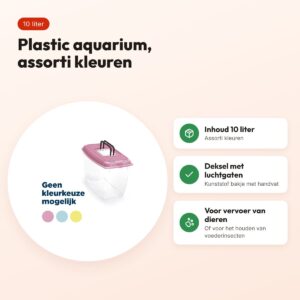 Imac Ariel plastic aquarium assorti 10 liter – met deksel en handvat – voordelen
