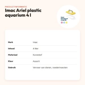 Imac Ariel plastic aquarium assorti 4 liter – met deksel en handvat – productinformatie