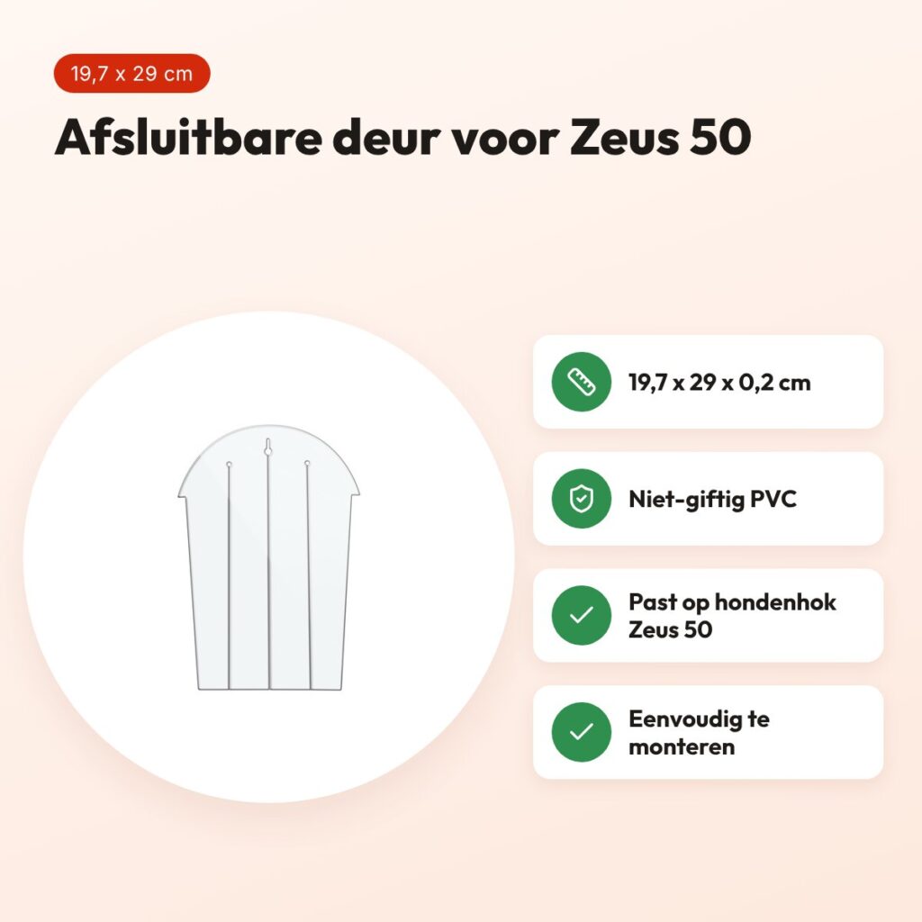 Imac deur voor hondenhok Zeus 50 – afsluitbaar, 19,7 x 29 cm – voordelen