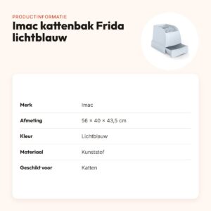 Imac kattenbak Frida lichtblauw 56 x 40 x 43,5 cm – met schuiflade – productinformatie