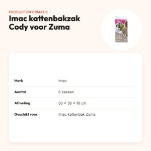 Imac kattenbakzak Cody voor Zuma 50 x 36 x 10 cm – set van 6 stuks – productinformatie