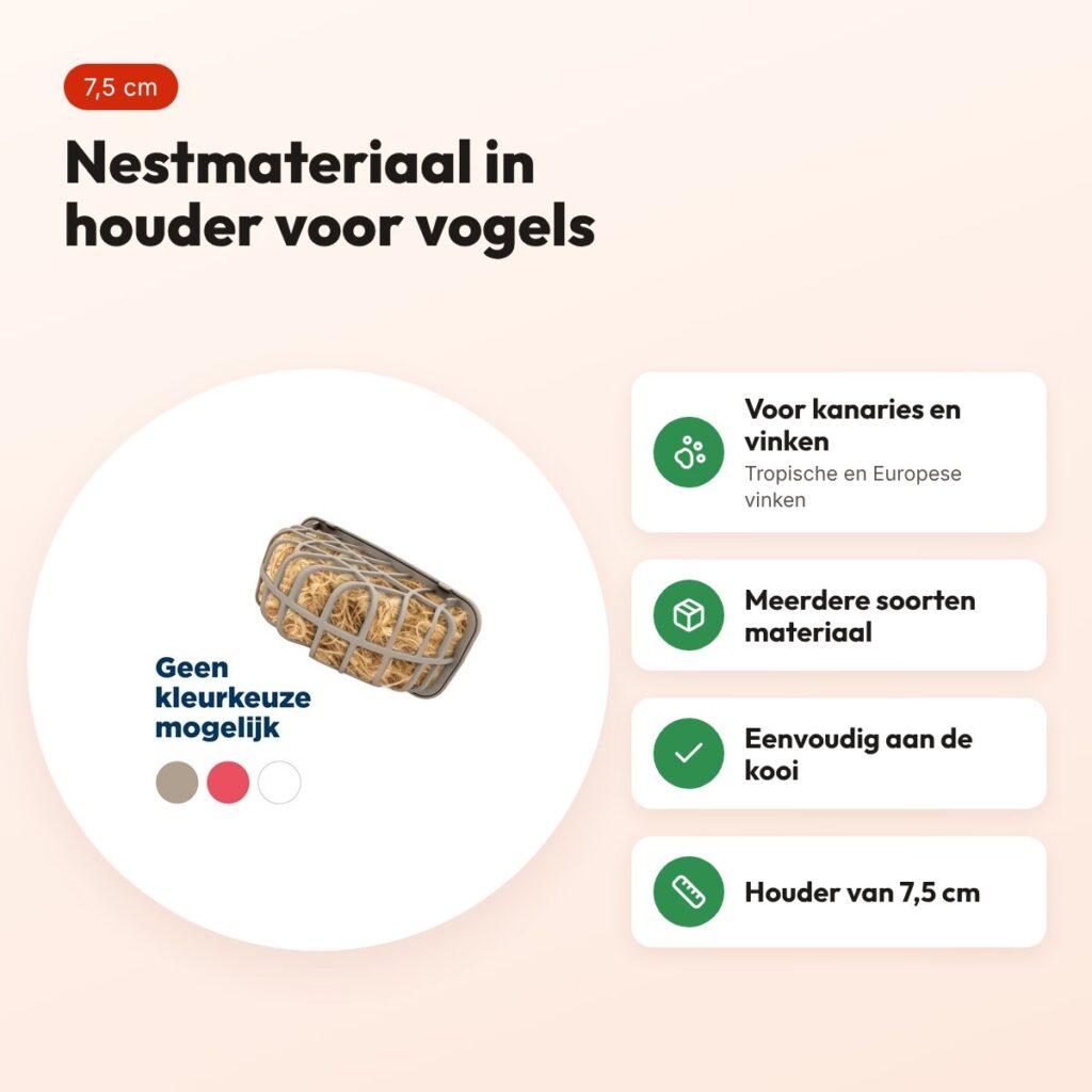 Imac nestmateriaal in kunststof houder 7,5 cm – voor kanaries en vinken – voordelen