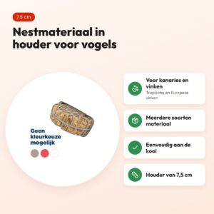 Imac nestmateriaal in kunststof houder 7,5 cm – voor kanaries en vinken – voordelen