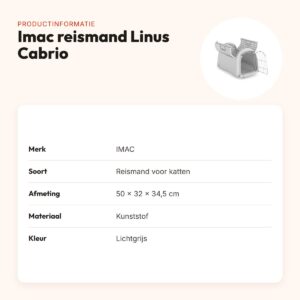 Imac reismand Linus Cabrio lichtgrijs 50 x 32 x 34,5 cm – productinformatie