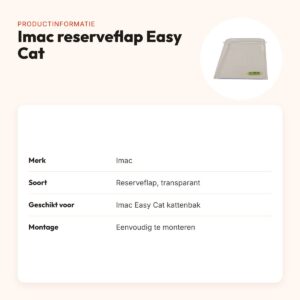 Imac reserveflap voor kattenbak Easy Cat – transparante klep – productinformatie