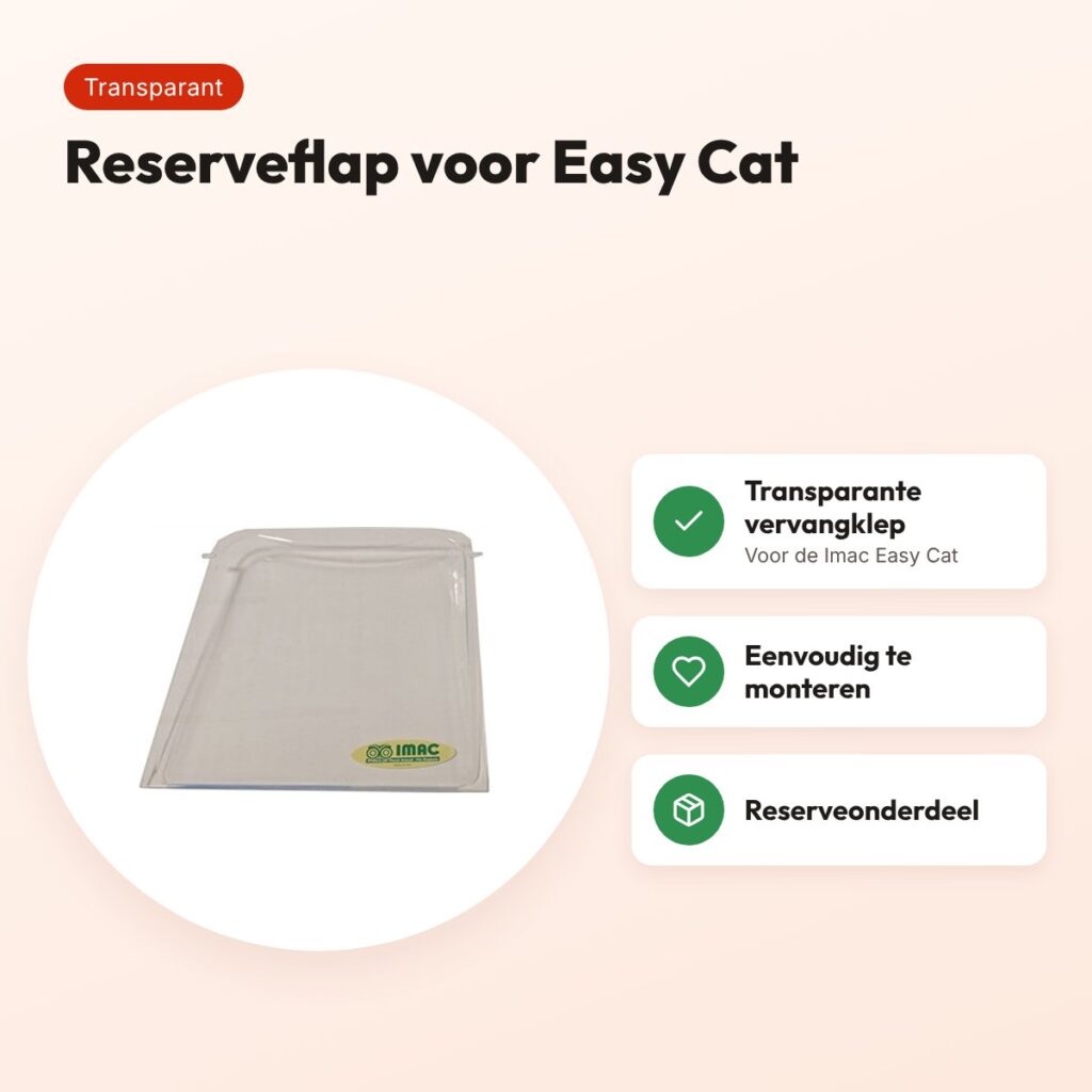 Imac reserveflap voor kattenbak Easy Cat – transparante klep – voordelen