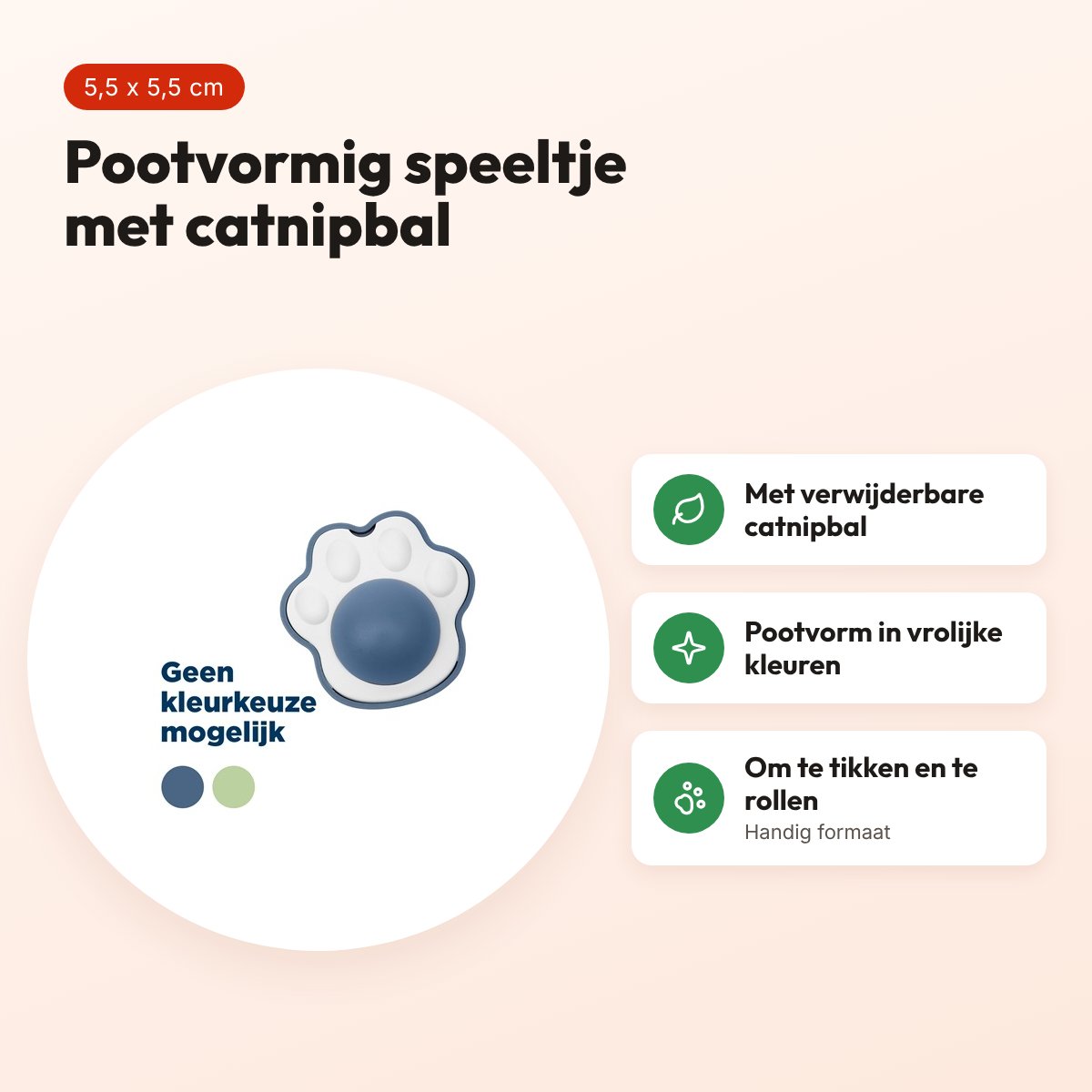 IMAC Zampa poot met catnipbal 5,5 x 5,5 cm – assorti – voordelen