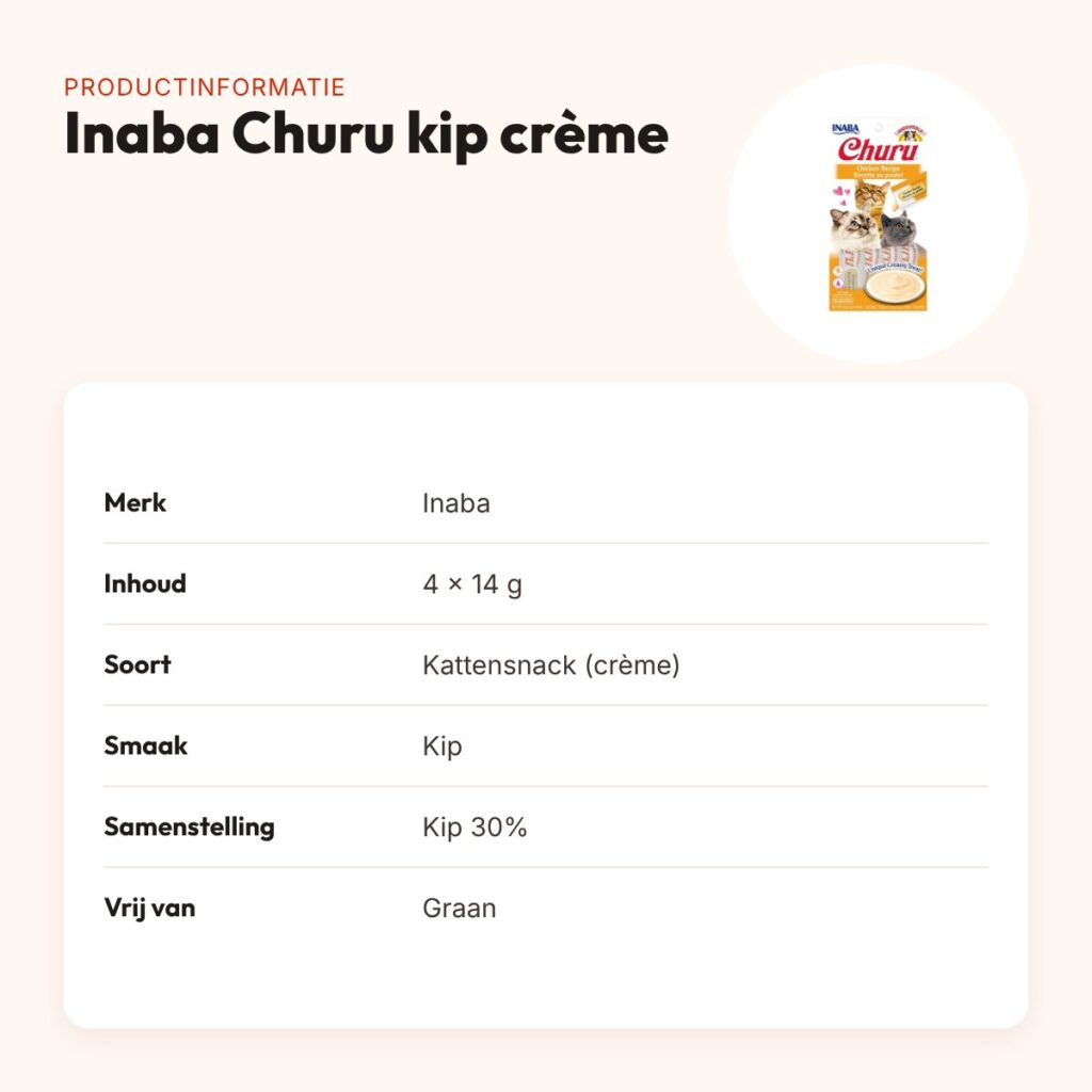 Inaba Churu kattensnack kip 4 x 14 g – romige crème – productinformatie
