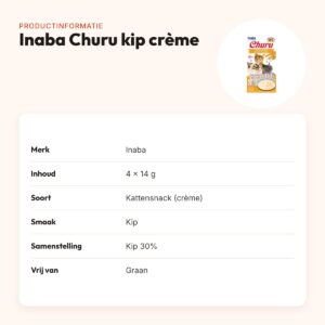 Inaba Churu kattensnack kip 4 x 14 g – romige crème – productinformatie