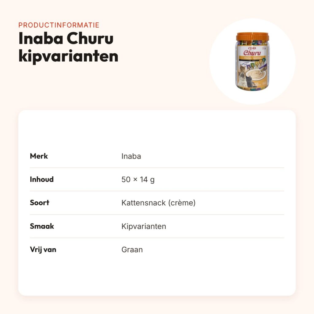 Inaba Churu kattensnack kipvarianten 50 x 14 g – graanvrije multipack – productinformatie