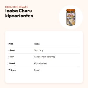 Inaba Churu kattensnack kipvarianten 50 x 14 g – graanvrije multipack – productinformatie