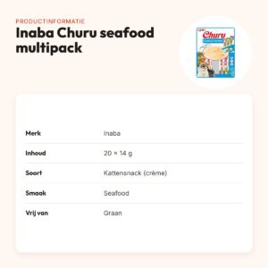 Inaba Churu kattensnack seafood 20 x 14 g – graanvrije multipack – productinformatie