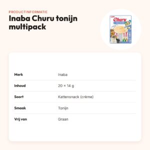 Inaba Churu kattensnack tonijn 20 x 14 g – graanvrije multipack – productinformatie