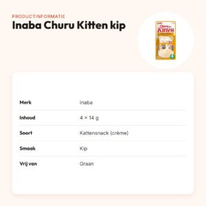 Inaba Churu Kitten kattensnack kip 4 x 14 g – romige crème – productinformatie