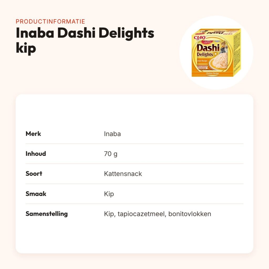 Inaba Dashi Delights kattensnack kip 70 g – rijk aan vocht – productinformatie