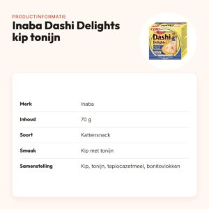 Inaba Dashi Delights kattensnack kip met tonijn 70 g – rijk aan vocht – productinformatie