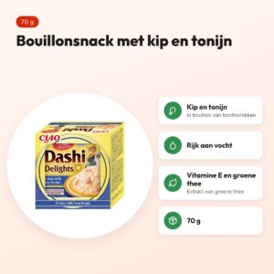 Inaba Dashi Delights kattensnack kip met tonijn 70 g – rijk aan vocht – voordelen