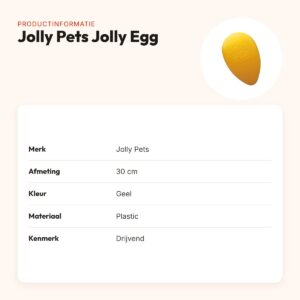 Jolly Pets Jolly Egg hondenspeelgoed 30 cm – geel, drijvend – productinformatie