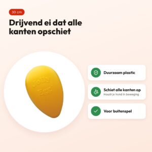 Jolly Pets Jolly Egg hondenspeelgoed 30 cm – geel, drijvend – voordelen
