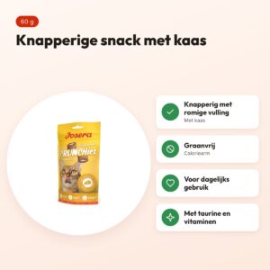 Josera Crunchies kaas kattensnack 60 g – graanvrij – voordelen