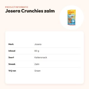 Josera Crunchies zalm kattensnack 60 g – graanvrij – productinformatie