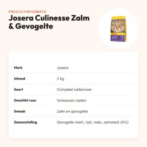 Josera Culinesse kattenvoer Zalm & Gevogelte 2 kg – productinformatie