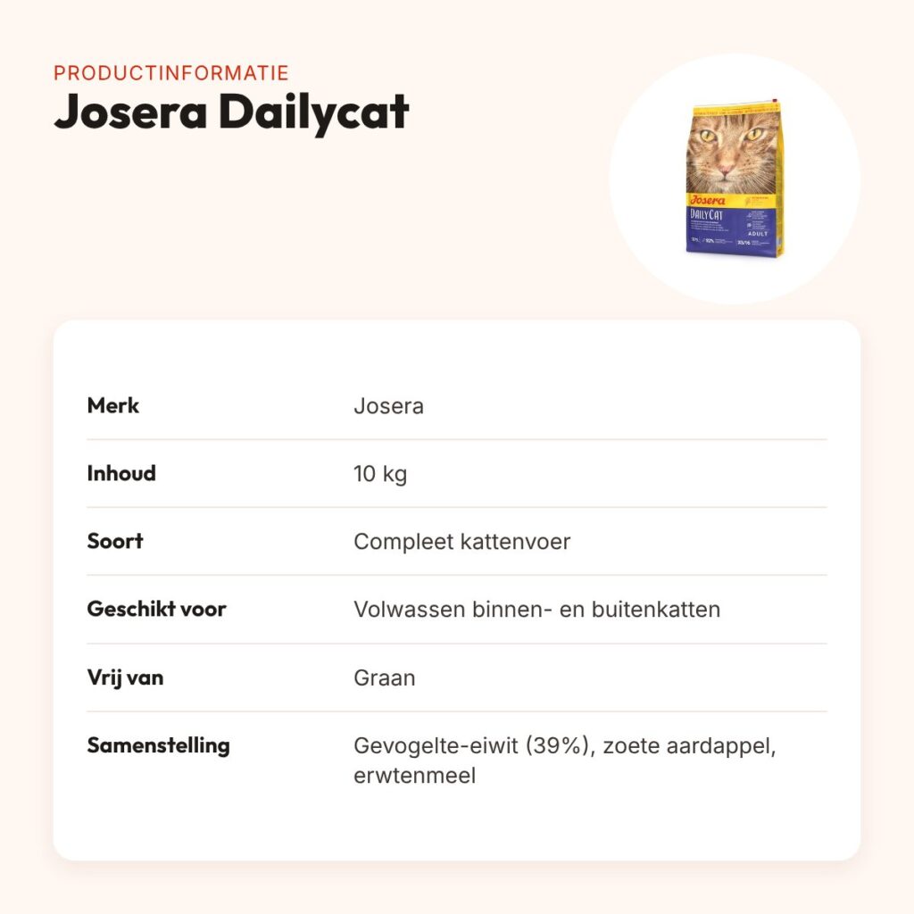 Josera Dailycat kattenvoer 10 kg – graanvrij, met gevogelte – productinformatie