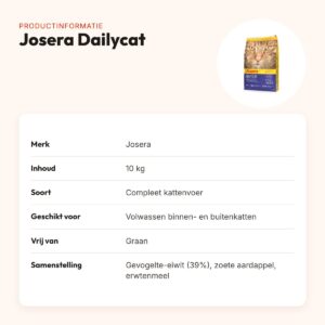 Josera Dailycat kattenvoer 10 kg – graanvrij, met gevogelte – productinformatie