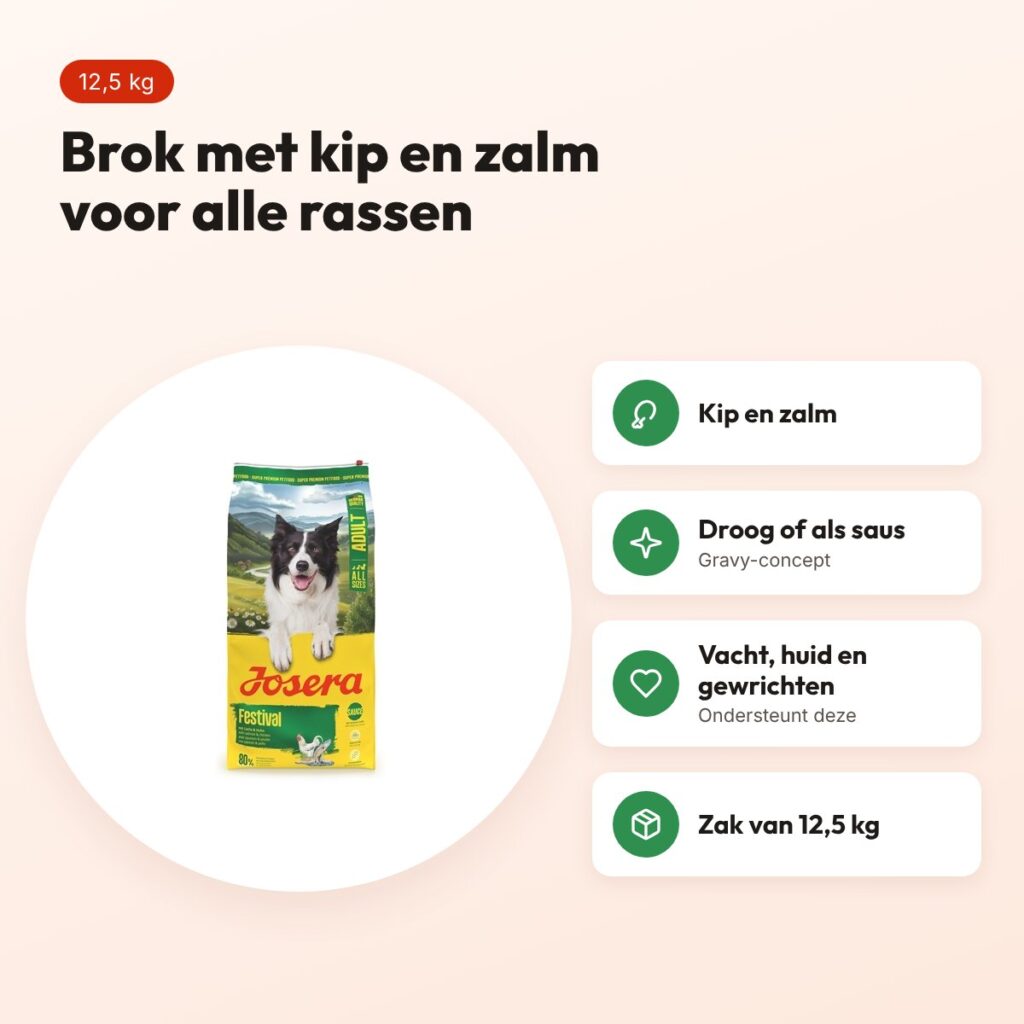 Josera hondenvoer All Sizes Adult Festival 12,5 kg – kip en zalm – voordelen