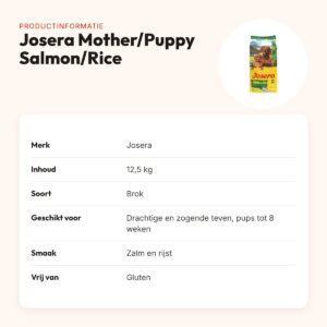 Josera hondenvoer All Sizes Mother/Puppy Salmon/Rice 12,5 kg – glutenvrij – productinformatie