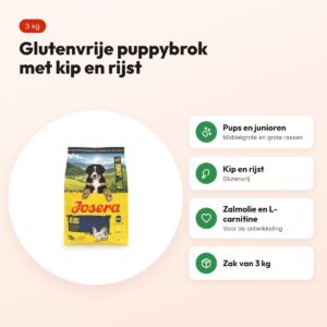 Josera hondenvoer Medium Maxi Junior Kids 3 kg – puppyvoer kip, glutenvrij – voordelen