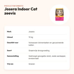 Josera Indoor Cat kattenvoer 10 kg – graanvrij, met zeevis – productinformatie