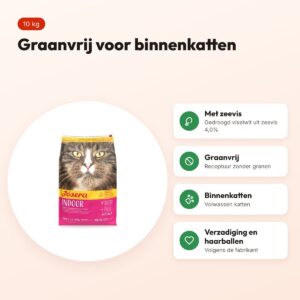 Josera Indoor Cat kattenvoer 10 kg – graanvrij, met zeevis – voordelen