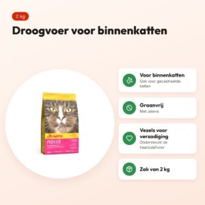Josera kattenvoer Indoor Cat 2 kg – graanvrij, voor binnenkatten – voordelen