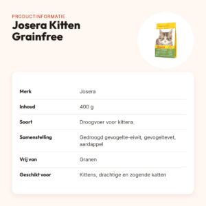 Josera kattenvoer Kitten graanvrij 400 g – ook voor moederkatten – productinformatie