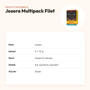 Josera kattenvoer Multipack Filet 6 x 70 g – graanvrij natvoer – productinformatie
