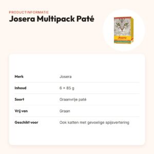 Josera kattenvoer Multipack Paté 6 x 85 g – graanvrij – productinformatie