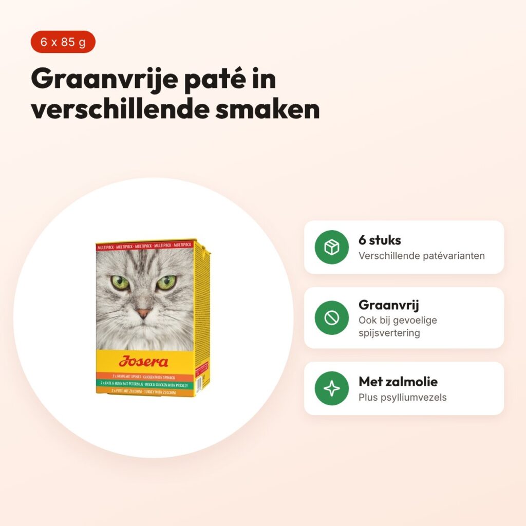 Josera kattenvoer Multipack Paté 6 x 85 g – graanvrij – voordelen