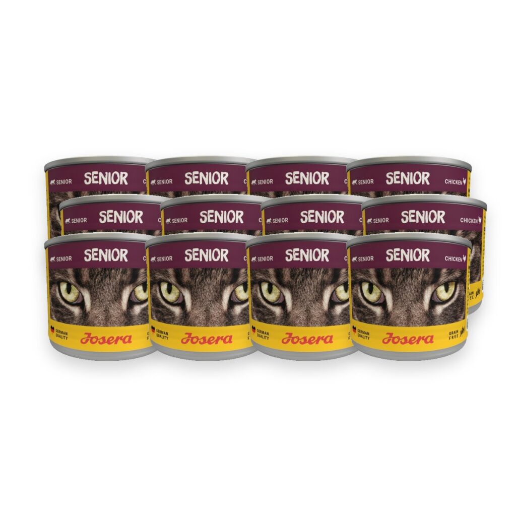 Josera kattenvoer Senior Cat Wet 12 x 85 g – graanvrij, kip en kalkoen – verpakking