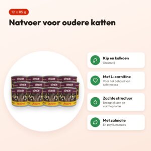 Josera kattenvoer Senior Cat Wet 12 x 85 g – graanvrij, kip en kalkoen – voordelen
