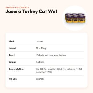 Josera kattenvoer Turkey Cat Wet 12 x 85 g – graanvrij met kalkoen – productinformatie