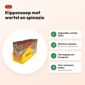 Josera kippensoep wortel en spinazie 70 g – aanvullend natvoer voor katten – voordelen