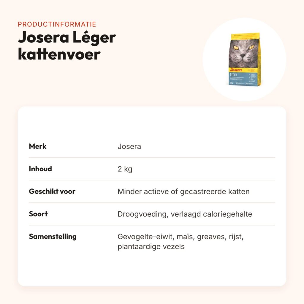 Josera Léger kattenvoer 2 kg – verlaagd caloriegehalte – productinformatie