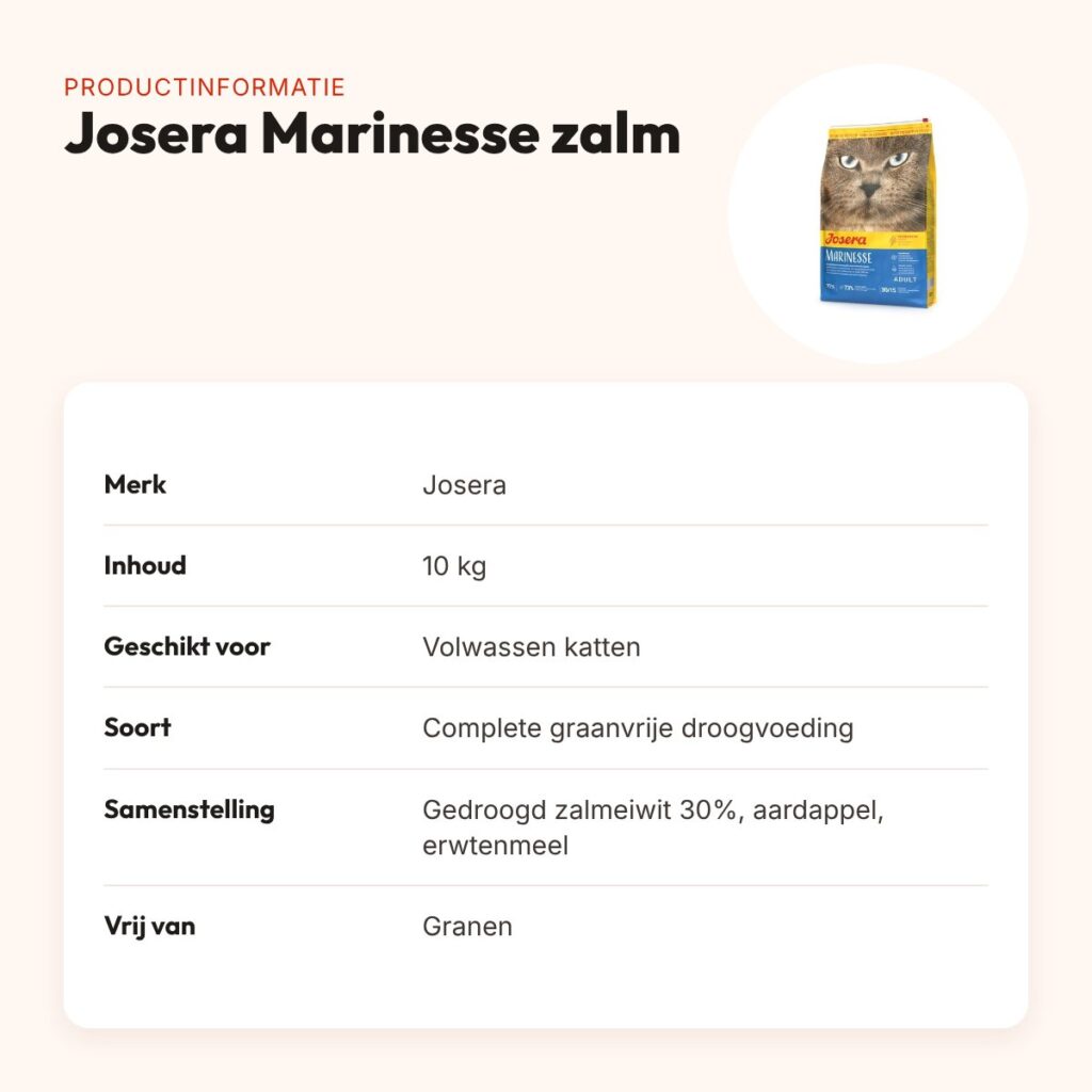 Josera Marinesse kattenvoer 10 kg – graanvrij, met zalm – productinformatie