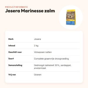 Josera Marinesse kattenvoer 2 kg – graanvrij, met zalm – productinformatie