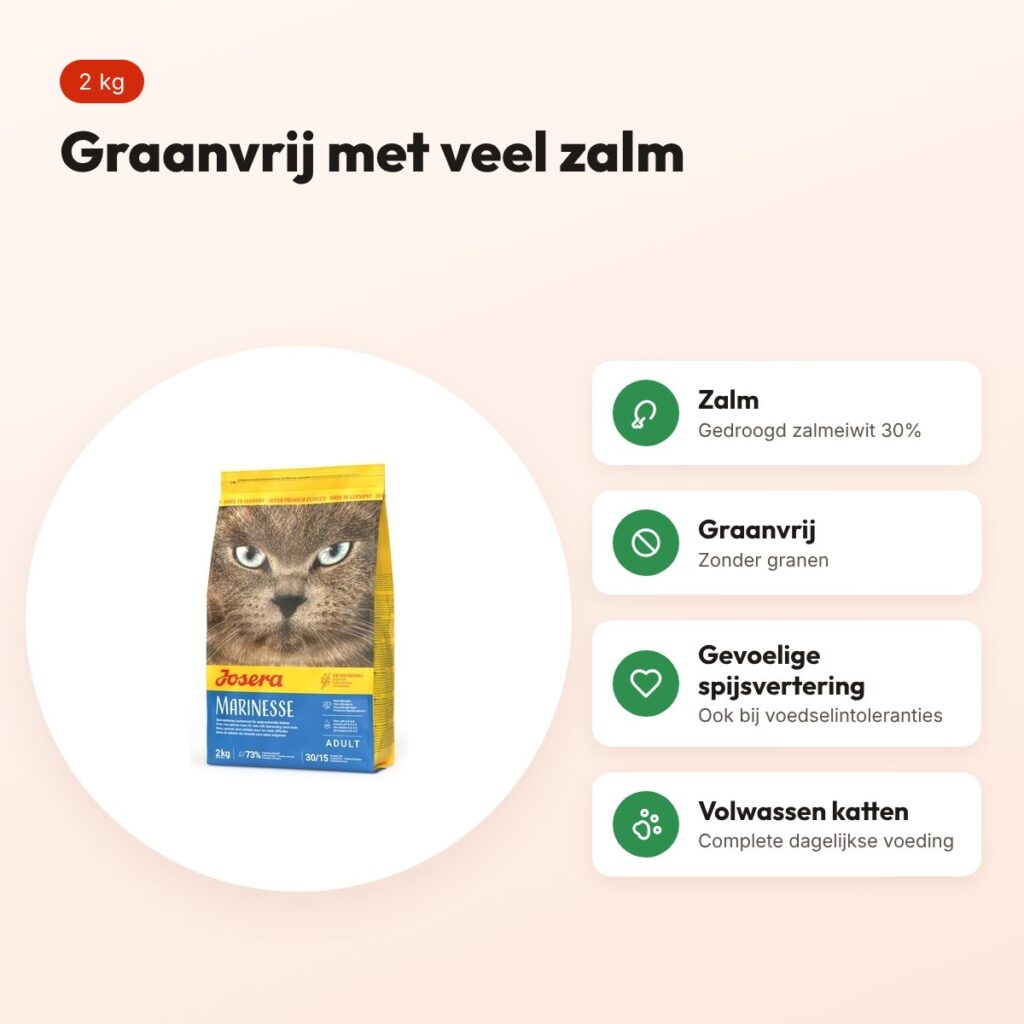 Josera Marinesse kattenvoer 2 kg – graanvrij, met zalm – voordelen