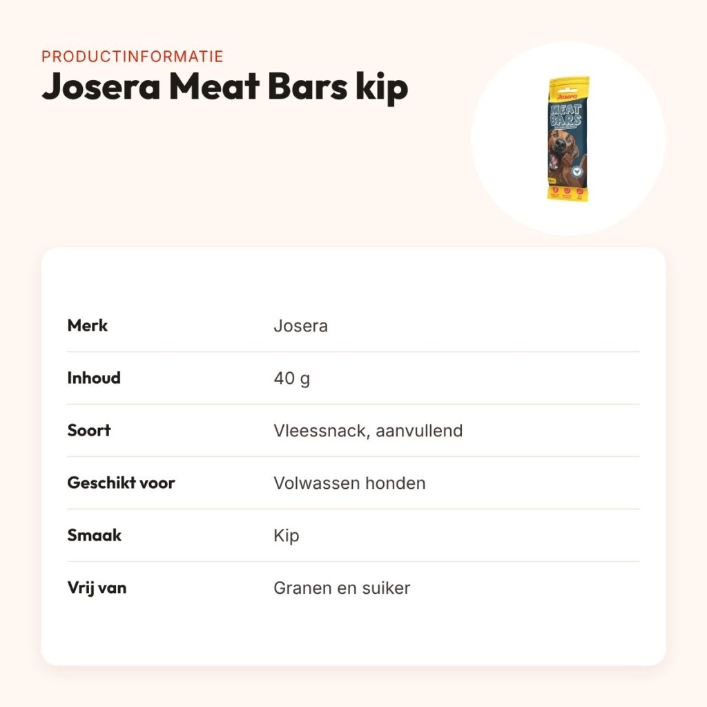 Josera Meat Bars kip 40 g – graanvrije hondensnack – productinformatie