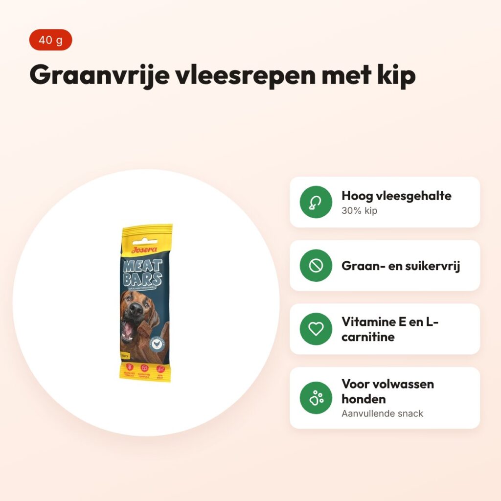 Josera Meat Bars kip 40 g – graanvrije hondensnack – voordelen