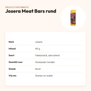 Josera Meat Bars rund 40 g – graanvrije hondensnack – productinformatie